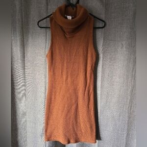 Saints And Hearts Turtleneck Tank Sweater Dress Mini Size Small Burnt Orange